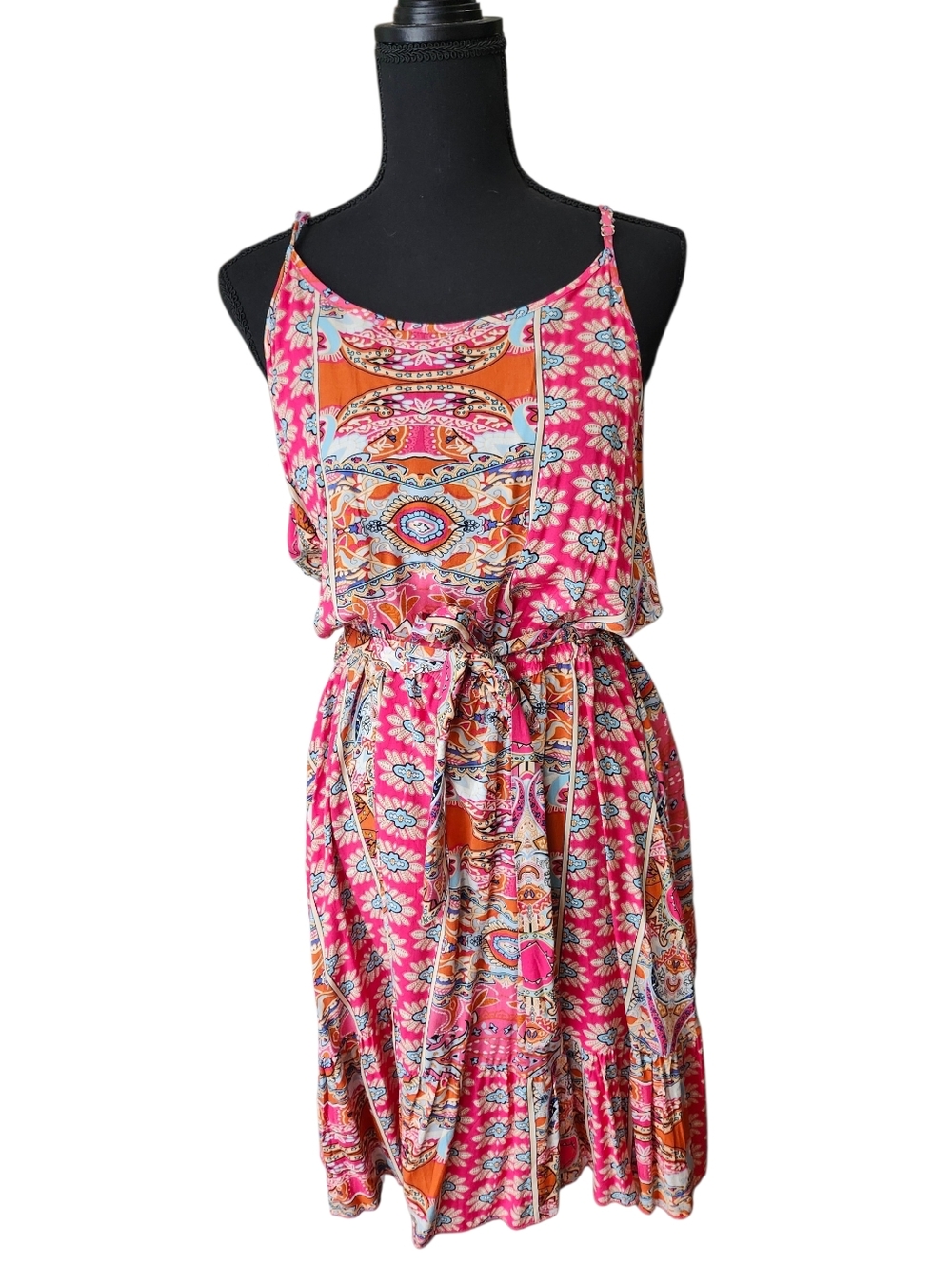 MISS SPARKLING Pink Orange Floral Dress